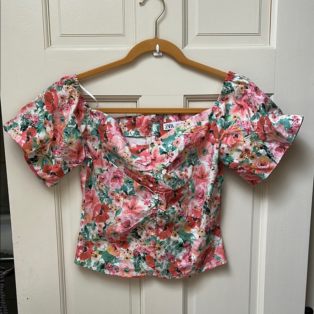 Zara Floral Pink Women's Top